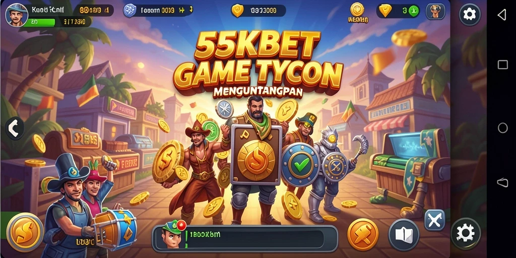 Screenshot gameplay <strong>55KBET</strong> menunjukkan dinamika pengelolaan bisnis yang menarik.