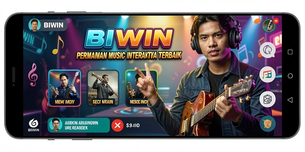 Screenshot menampilkan pengguna bermain BIWIN dengan penuh semangat.