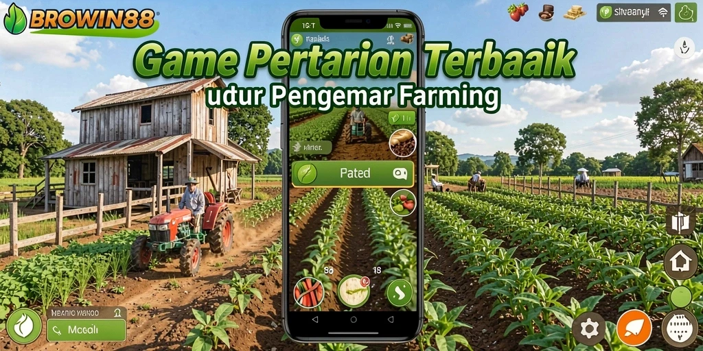 Gameplay menarik BROWIN88 menampilkan pertanian yang dinamis dan interaktif.