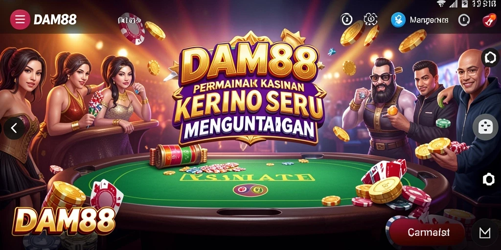 Screenshot gameplay DAM88 menampilkan suasana Kasino yang seru dan interaktif.