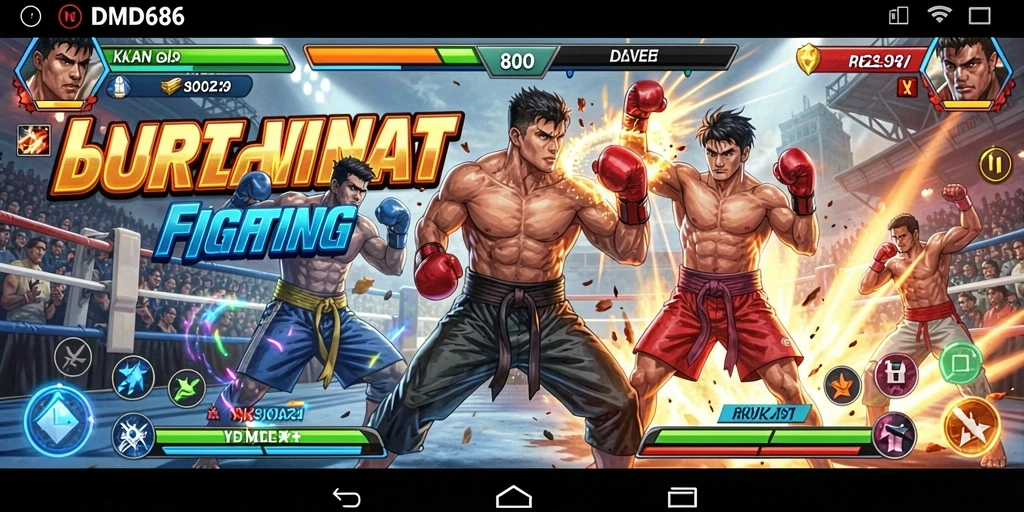 Tampilan seru dari gameplay DMD686 dalam aksi bertarung.