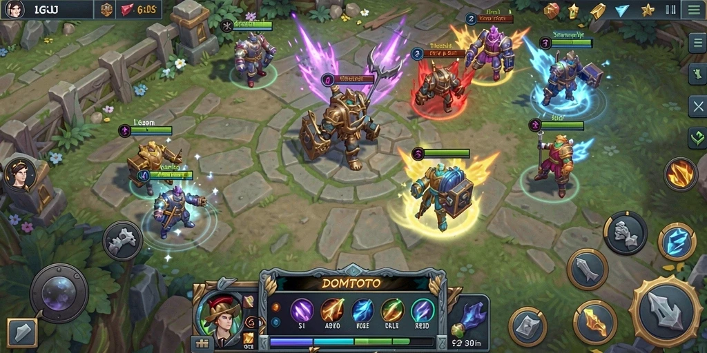 Tangkapan layar utama DOMTOTO menampilkan gameplay seru dan interaksi pemain.