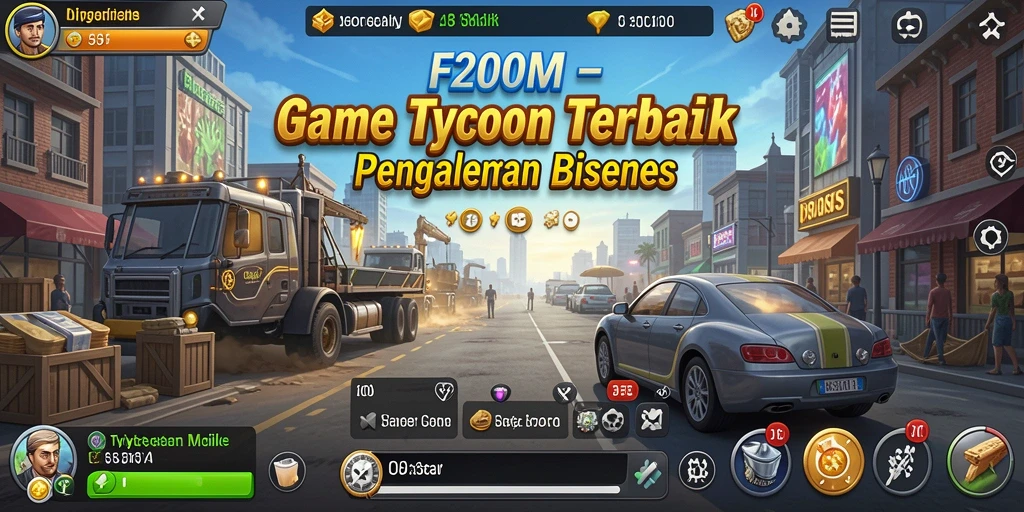 Tangkapan layar gameplay F200M yang menampilkan manajemen bisnis yang menarik.
