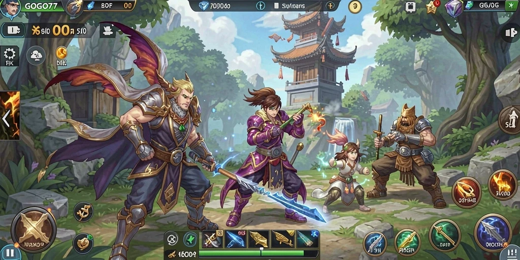 Tampilan gameplay GOGO77 menampilkan momen pertempuran seru dan efek visual yang menakjubkan.