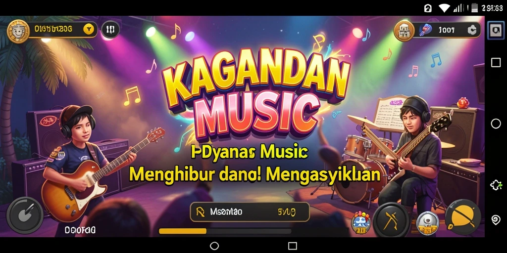 Screenshot KAGANDAN yang menampilkan gameplay musik yang seru.