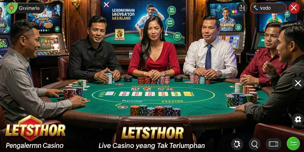 Tampilan gameplay LETSTHOR yang mengasyikkan dalam suasana Live Casino.