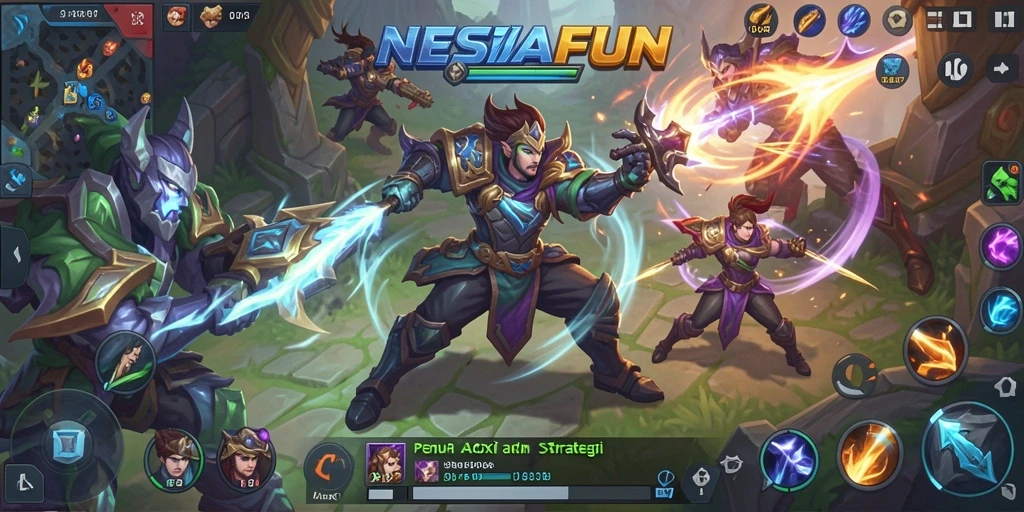 Tangkapan layar menunjukkan pertarungan seru dalam game MOBA.