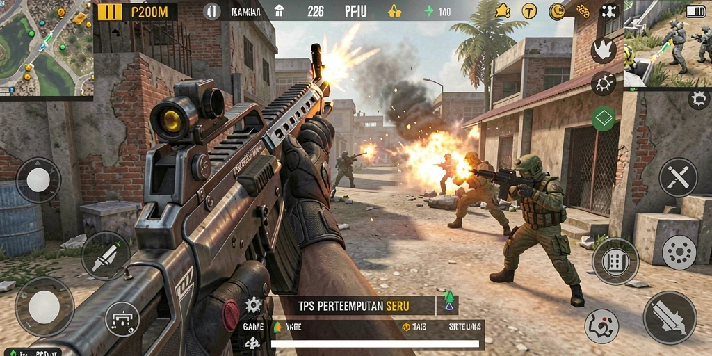 Gameplay seru P200M di medan pertempuran.