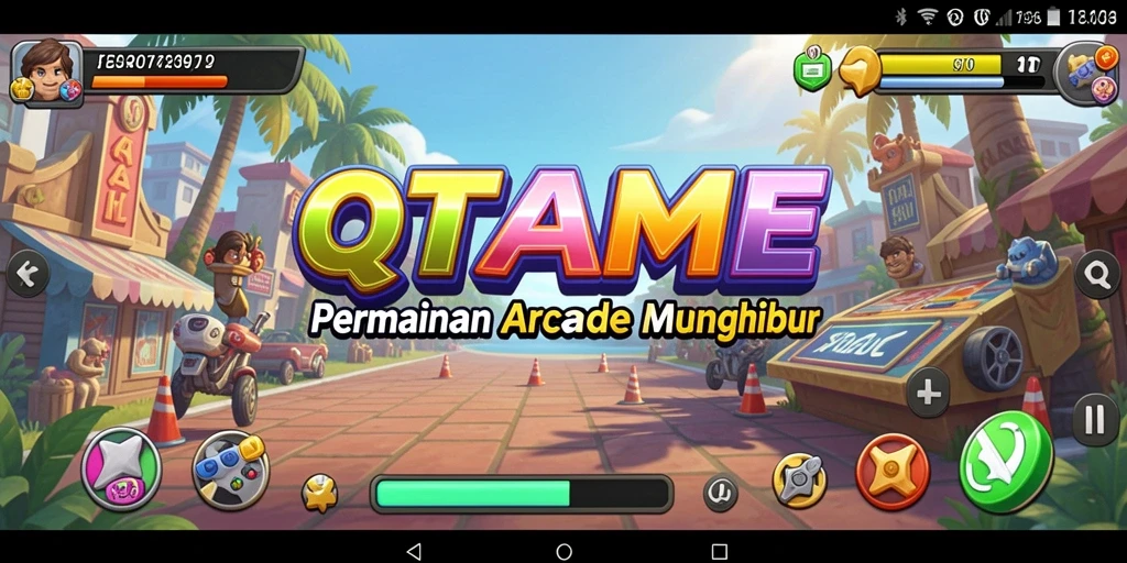 Tampilan screenshot QTGAME menampilkan aksi gameplay Arcade yang seru.