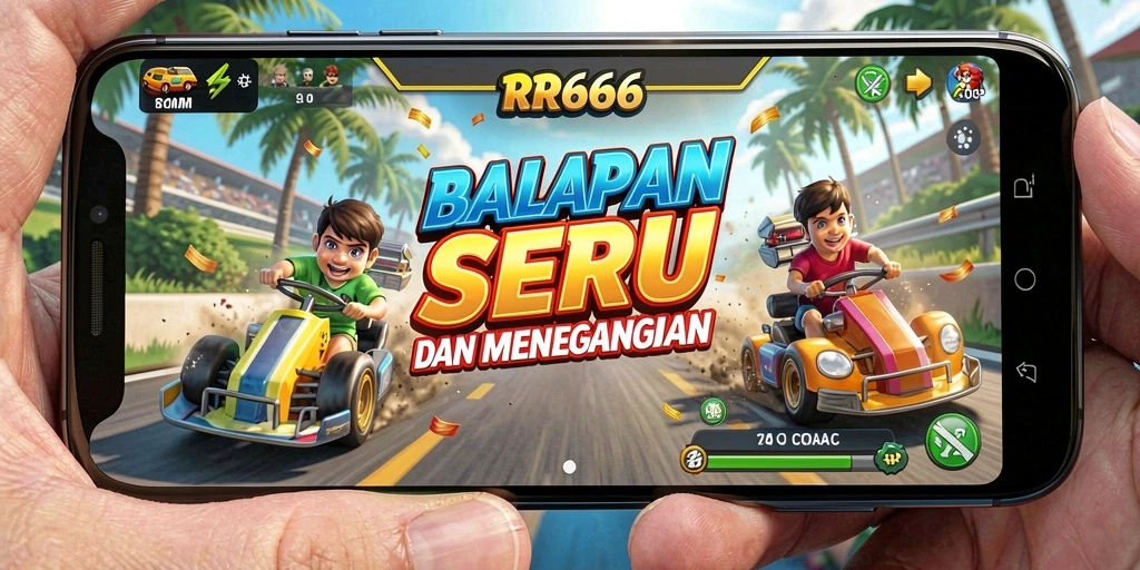 Tampilan gameplay balapan yang mendebarkan di RR666.