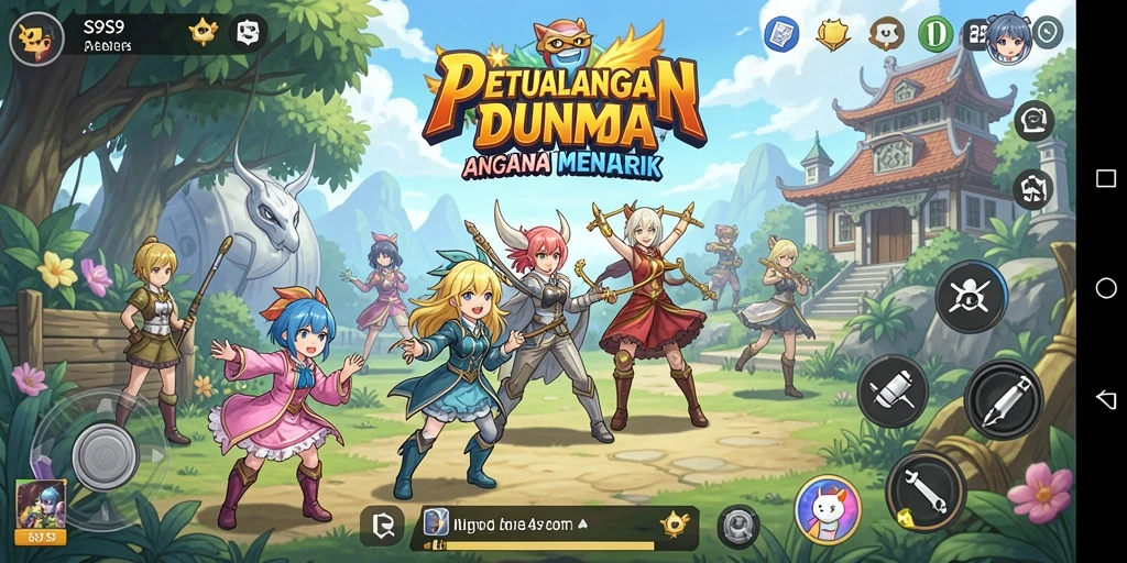 Screenshot gameplay S9S9 menampilkan karakter anime dalam aksi pertarungan.