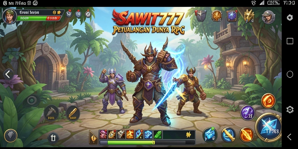Tampilan gameplay menarik dari SAWIT777 dengan pertarungan RPG.