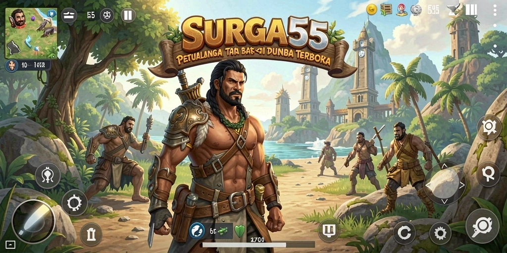 Gameplay SURGA55 dalam dunia terbuka yang luas dan menakjubkan.