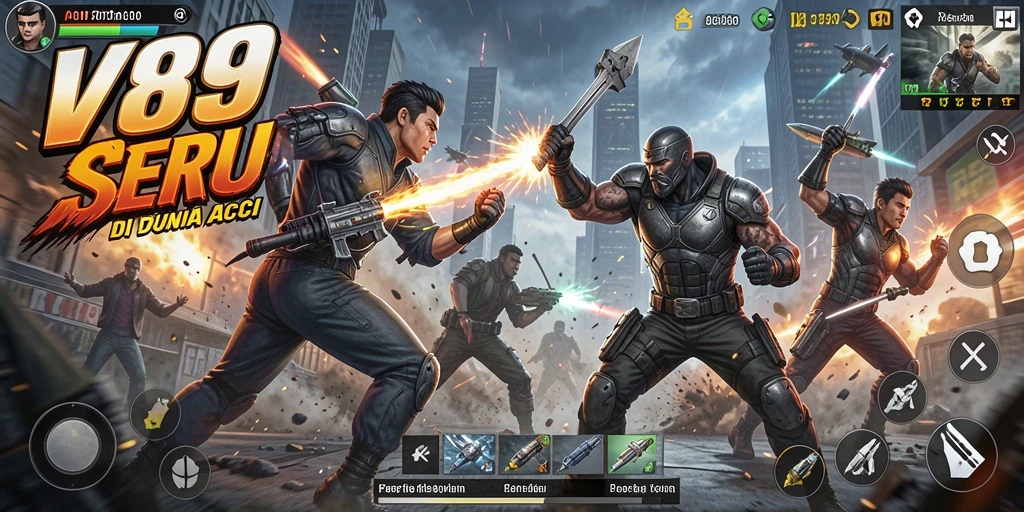 Tampilan gameplay V89 yang mendebarkan dan penuh aksi.