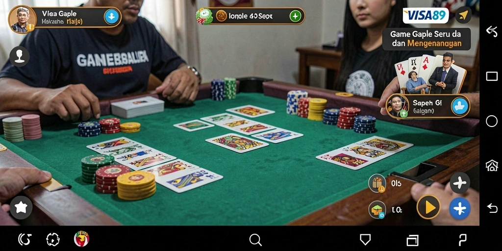 Screenshot memperlihatkan gameplay seru dalam permainan Gaple.