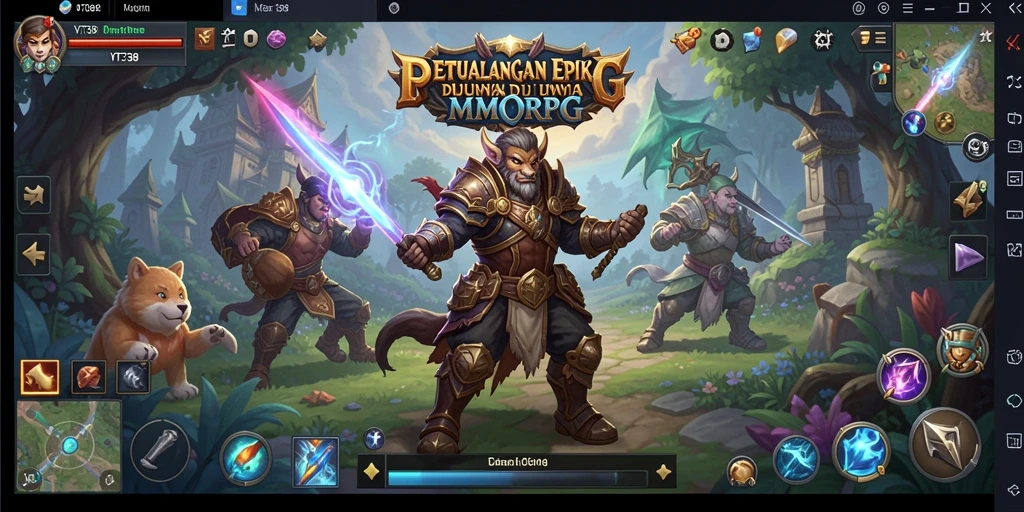 Screenshot menampilkan aksi seru dalam gameplay MMORPG VT38.
