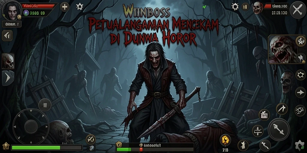 Tampilan gameplay WINBOSS yang menakutkan dan mendebarkan.